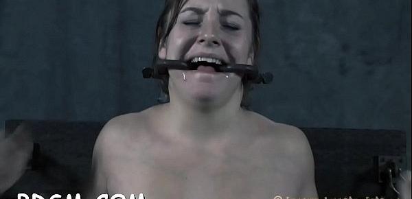 Gagged gal is being punished for being such a floozy